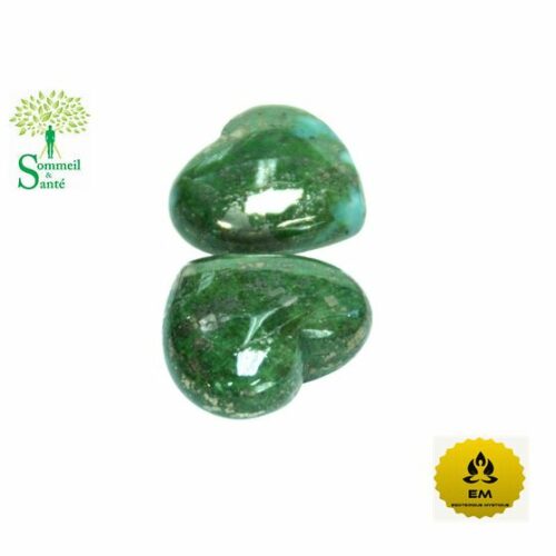 pierre cœur de serpentine vert5cm x 4cme
