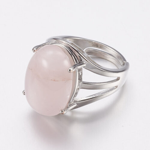bague pierre quartz rose